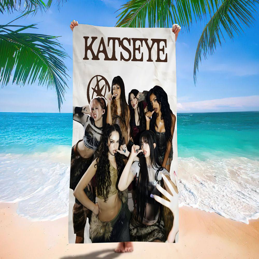 Group K-Katseye K-Pop Microfiber Blanket Quick Drying Beach Towels Oversized Printing Super Absorbent Pool Towel Blanket