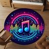 1pc Music Notes Sound Waves Round Chair mat office Area Rug - Non-Slip, Floor Mat for Office, Bedroom, Ideal home decor gift p0105023