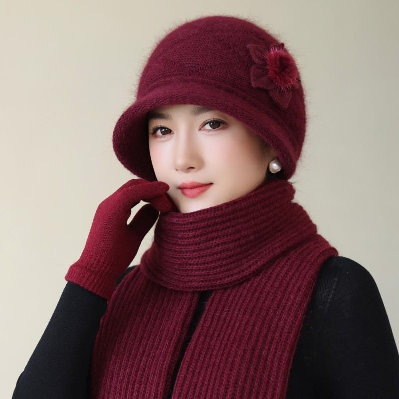 Knitted Elderly Hat With Double Layer Warmth For Seniors Winter Use