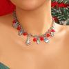 Salircon New Trendy Christmas Series Charm Necklace Women Metal Santa Claus Elk Snowman Bell Pendant Choker Neck Jewelry Gift