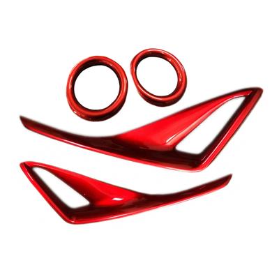 For Toyota CHR C-HR 2017 2018  Car ABS ABS Chromium Red Cover Trim Front and Back Tail Rear Fog Light Lamp Frame Stick Part