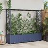 Raised Garden Bed with Trellis and Hanging Roof Gray 203 x 40 x 138 cm PP