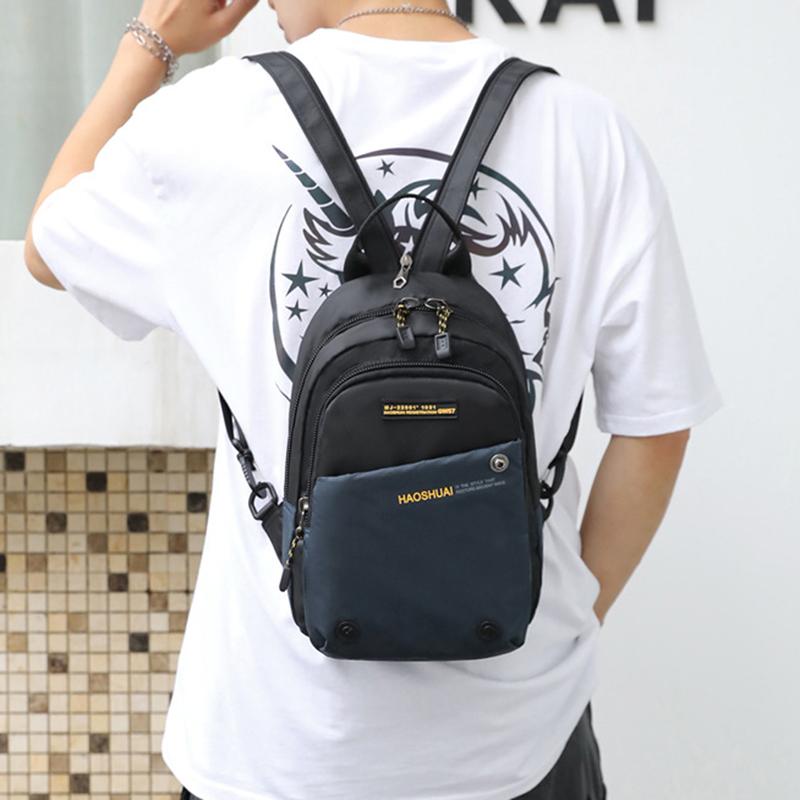 Men Small Backpack Rucksack Messenger Cross Body Chest Bags Multi-purpose Military Travel Nylon Male Fashion Daypack  Knapsack