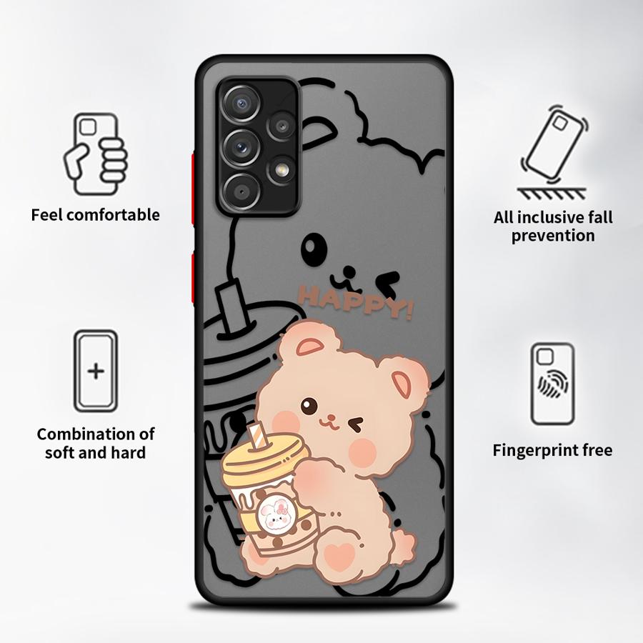 Cartoon Hase Bär Handyhülle Case für Samsung Galaxy A52S A72 A56 A55 A73 A33 A54 A34 A36 A14 A23 A17 A52 A16 A15 A53 A35
