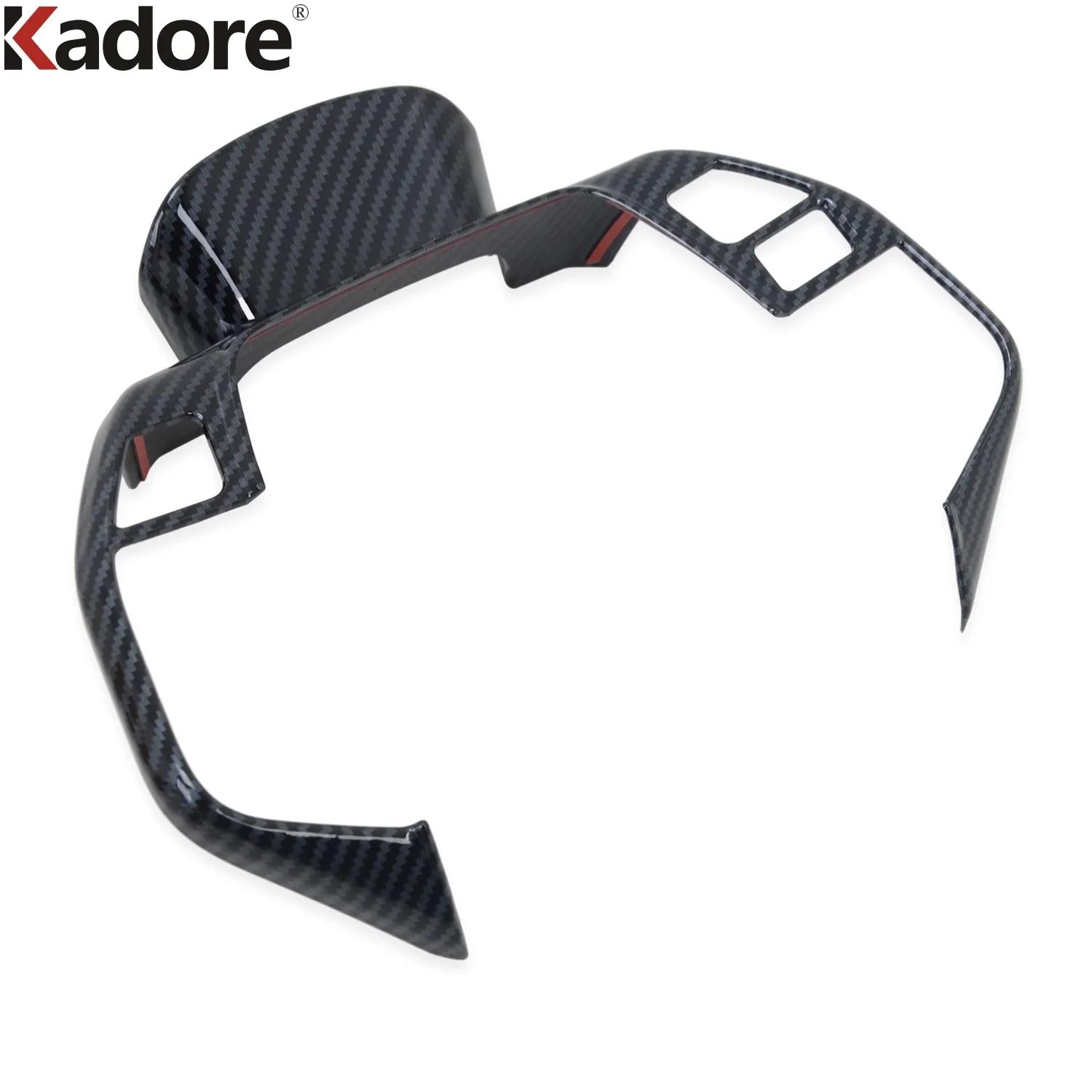 For Toyota Bz4x    2024 2025 Carbon Fiber Car Steering Wheel Panel Cover Trim Interior Mouldings Accessories Carbon Fiber Color