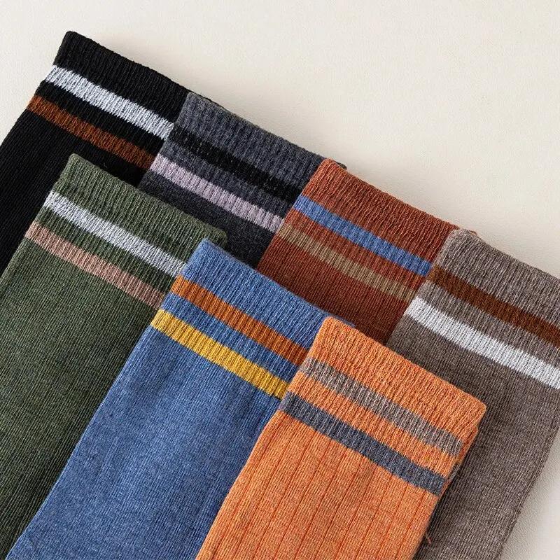 5/10/20 Pairs of Autumn and Winter MEN'S Sports Socks with Long Sleeves for Casual Sweat Absorption, Breathability, and Comfort