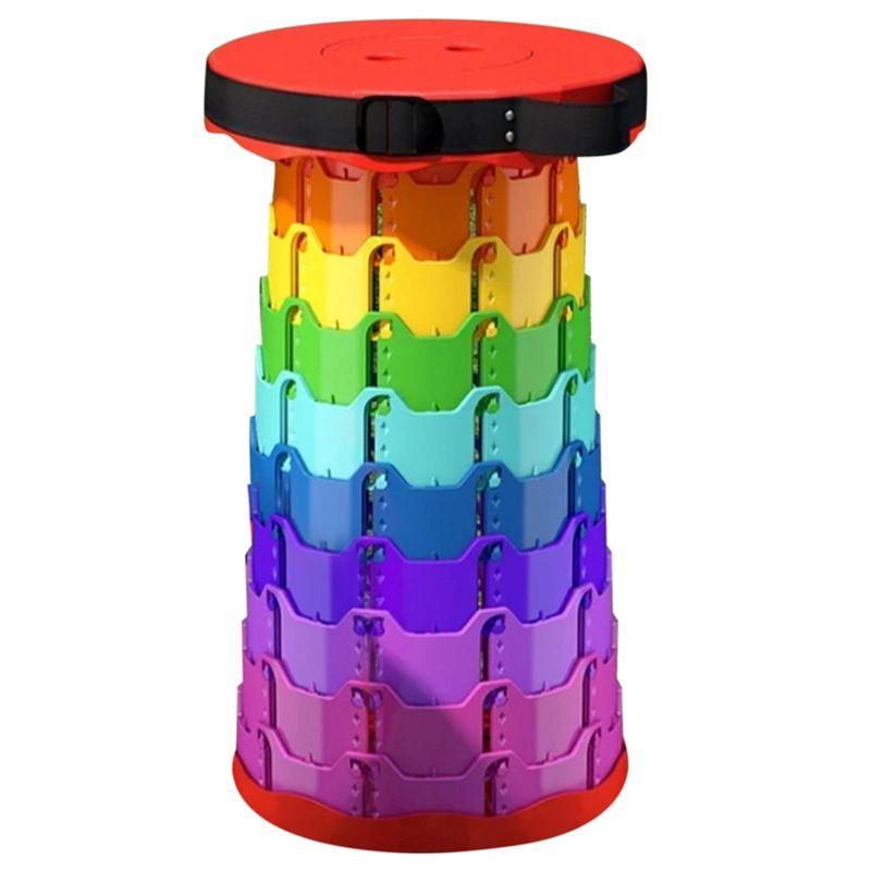 Adjustable Multi-Purpose Camping Chair Portable Rainbow Folding Stool Home Telescopic Stool Outdoor Folding Chair