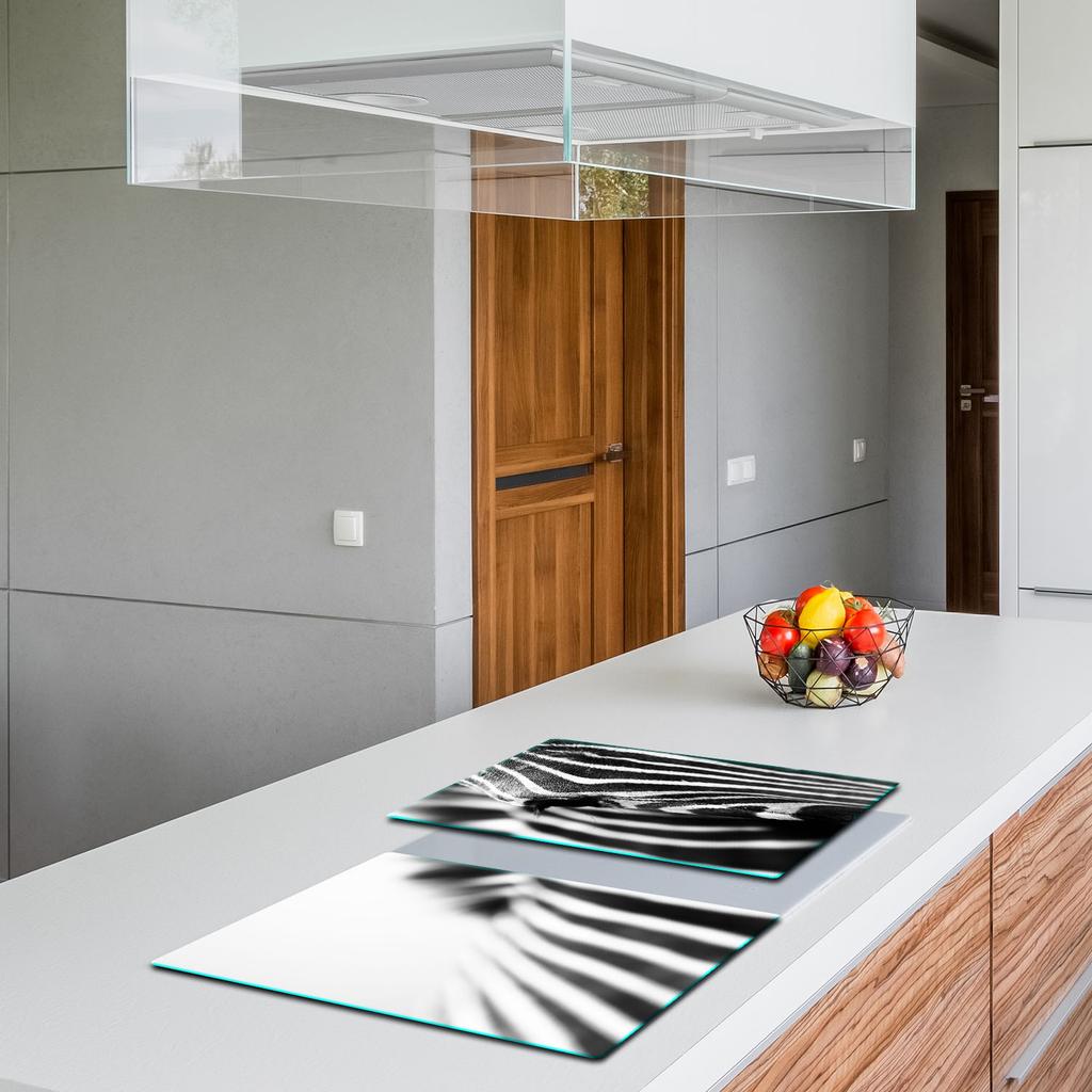 2x GLASS PROTECTIVE PLATE FOR STOVE 40x52 ZEBRA