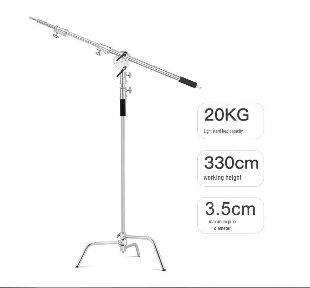 8-Mark Ankang Fish Magic C-Type Leg Light Stand with Thickened Stainless Steel Crossbar and Adjustable Arm