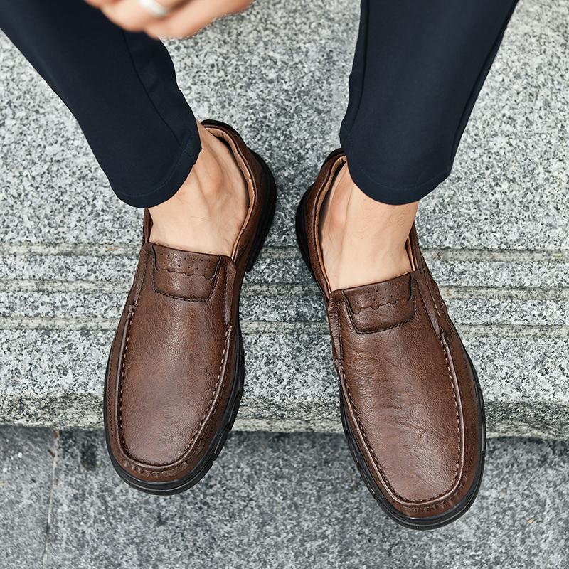 Fashion 2025 New Men's Penny Loafers Classic Slip-On Shoes Genuine Leather Business Casual Shoes for Men Non-Slip Comfortable Footwear