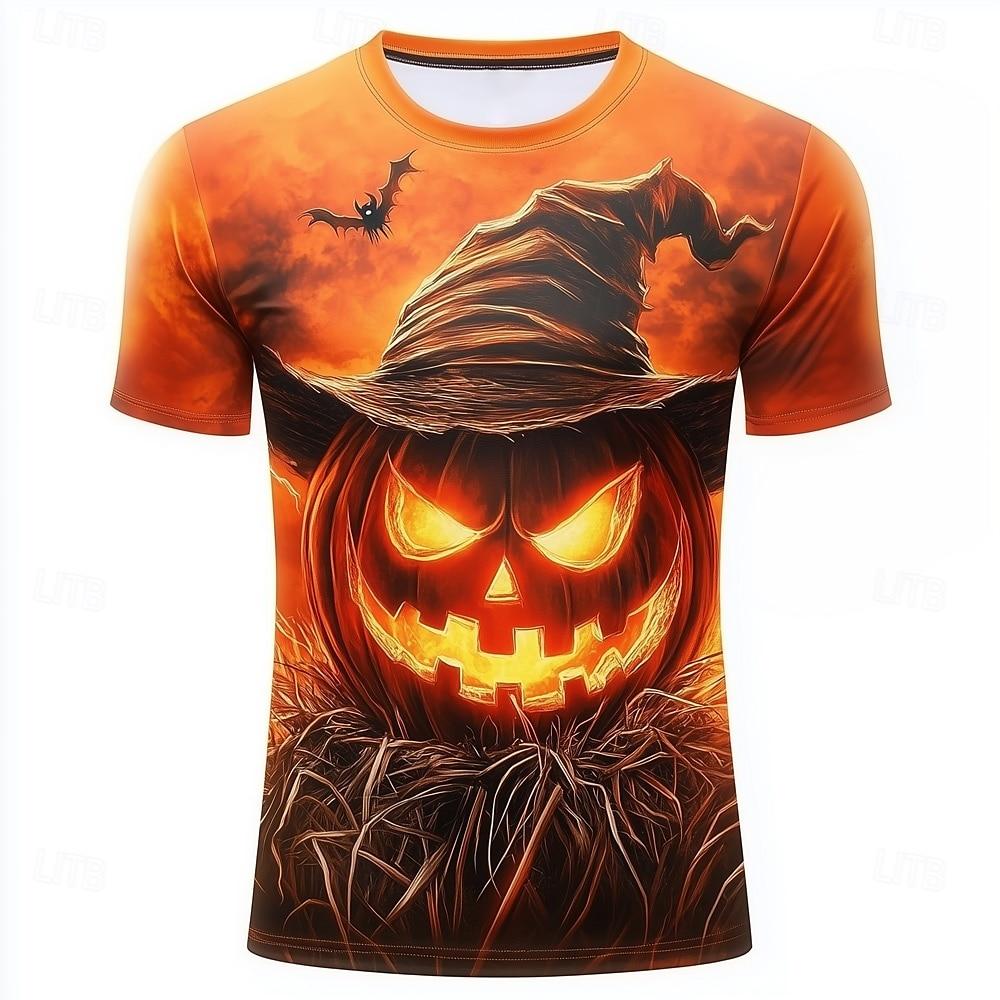 T-shirt da Uomo Estiva Girocollo Stampata in 3D Travestimento di Halloween