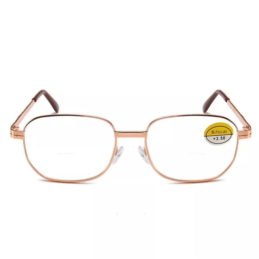 1.0 To 4.0Reading Glasses Men Bifocal Presbyopia Glasses Far and Near Presbyopia Glasses HD Glasses Women Metal Frame Eyeglasses