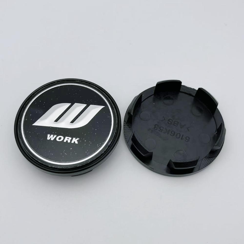 4pcs 53mm ( 48mm I.D) Car Wheel Center Caps With W Work Logo Emblemr Chevrolet Wheels Hub Rim Hubcap Centre Cover Accessories