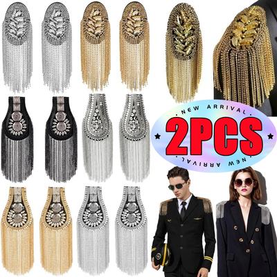 1PC/2PCS Fashion Handmade Shoulder Jewelry Tassel Rhinestones Epaulettes Cloth Accessories Brooch Epaulet Shoulder Brooches Gift