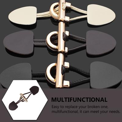 1Pair PU Toggle Buckles for Women Wind Coat Belt Replacement Decorative Buttons Clothing Accessories Duffle Closure