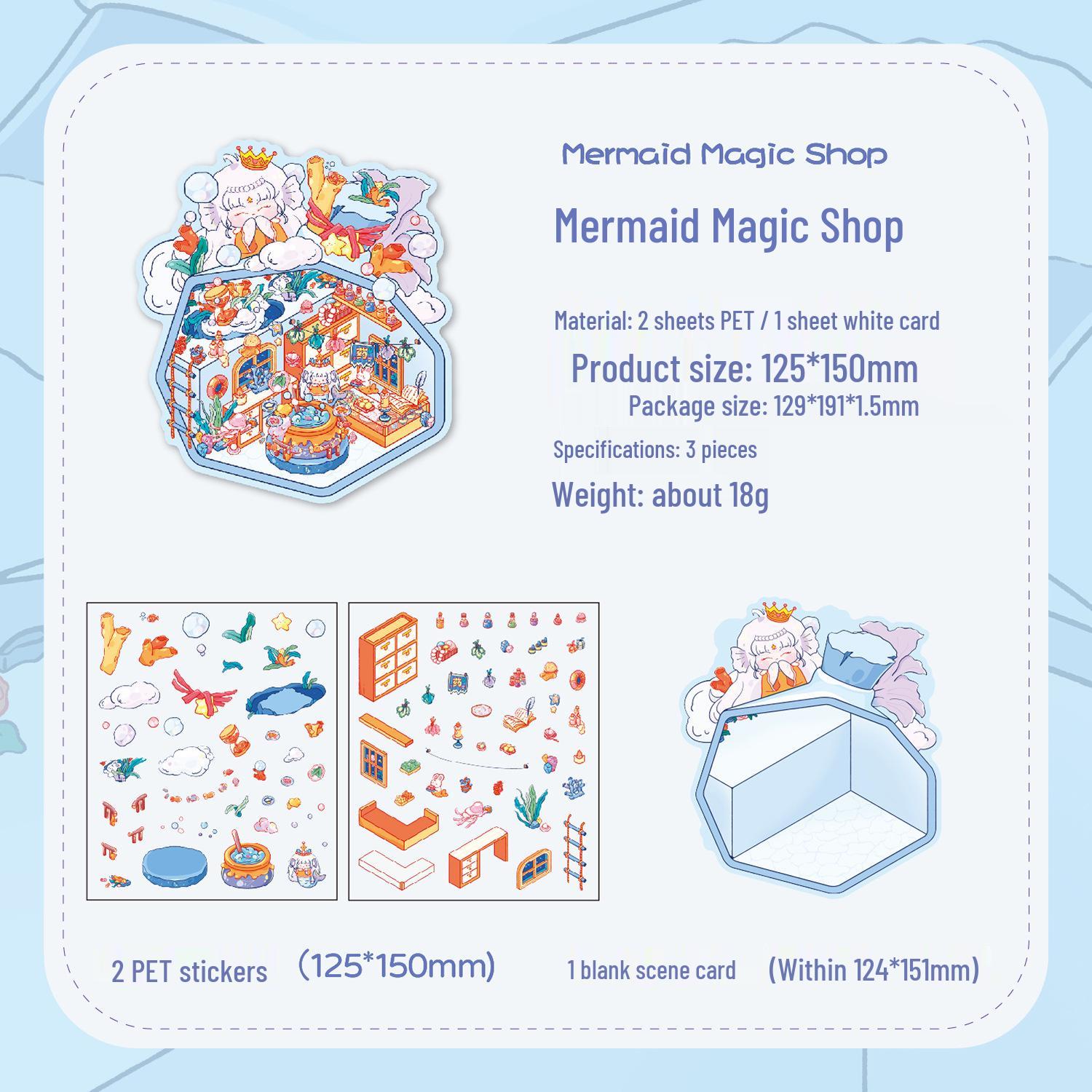 Rainbow Planet 3D Cartoon Scene Stickers for Kids Journals
