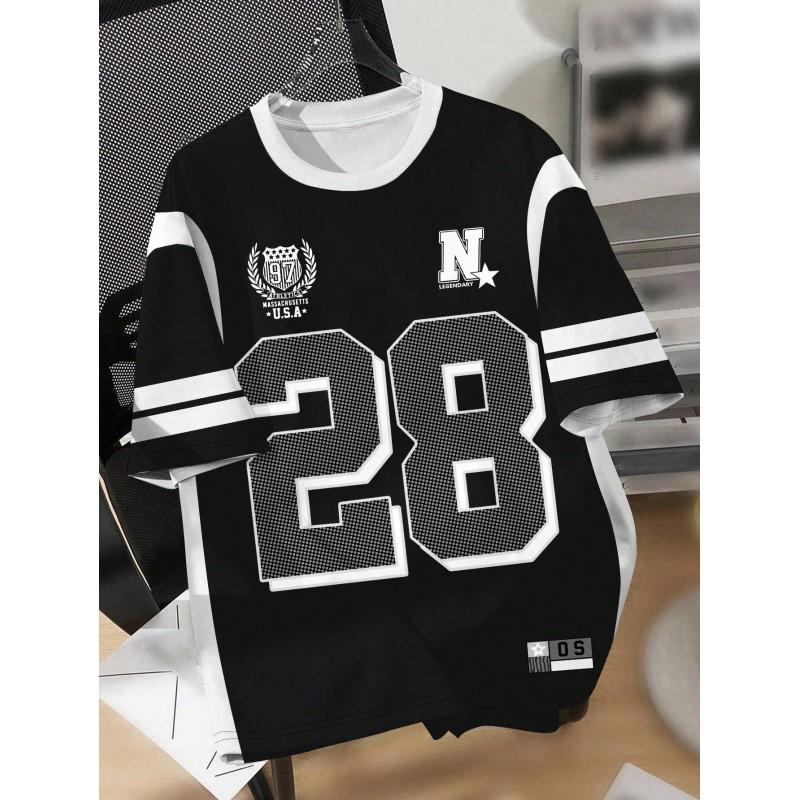 Mens Womens Casual Retro American Style T-Shirt Digital Print Slim Fit Short Sleeve Crew Neck Tee