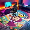 Custom Name Personalized Masha and The Bear Print Carpet, Versatile Home Decor Rug, for Playroom, Apartment, Balcony, Entryway, Hallway Gift