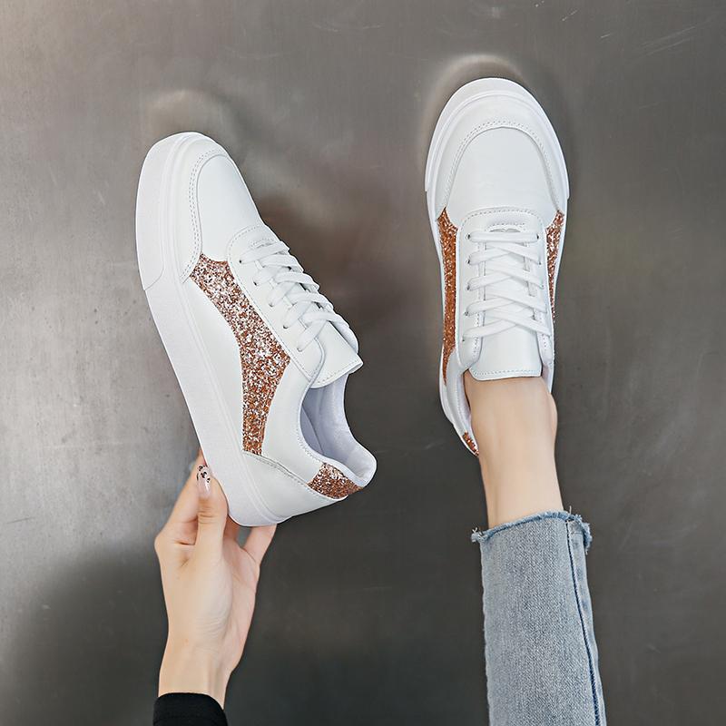 Fashion Women's Vulcanized Walking Running Shoes Women's Casual Lightweight Casual Tennis  Sports Shoes 2025 New White Flat Shoes