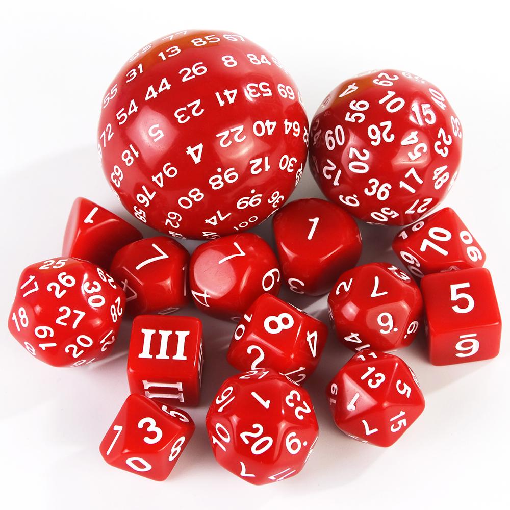 Polyhedral Dice Set, Game Dice Set Acrylic 15Pcs D4-D100 with Bag for DND Role Playing Game