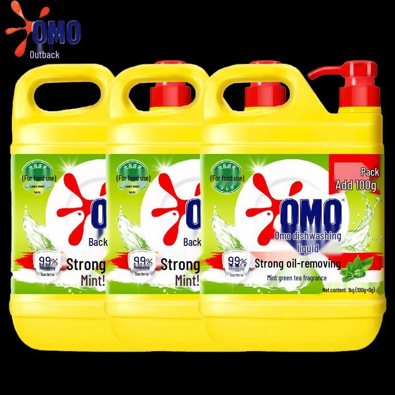 OMO Dishwashing Liquid - Mint Green Tea Scent (3 x 1.1KG)