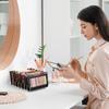 2 Pack Acrylic Makeup Storage Box, 7 Slot Display Box Transparent Makeup Storage Box