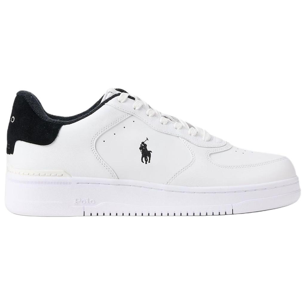 Polo Ralph Lauren Court Masters Leather Round Toe Lace-Up Low-Top Sneakers Men Sneakers White Black 100064814