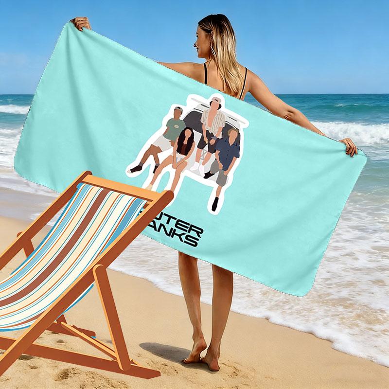 OBX Print Beach Towel, Large Soft Quick Dry Towel for Beach Camping Swimming
