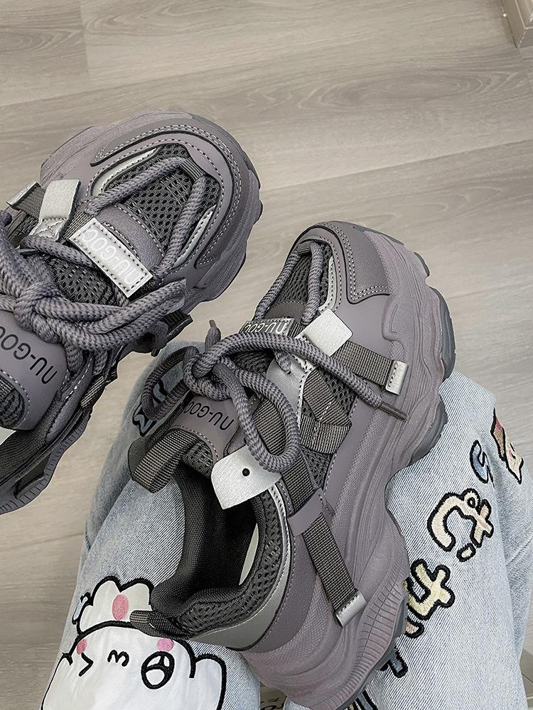 Women's 2025 Street-Style Dad Shoes: Height-Boosting, Thick Sole, Versatile, Lightweight Casual Sneakers for a Sleek Look