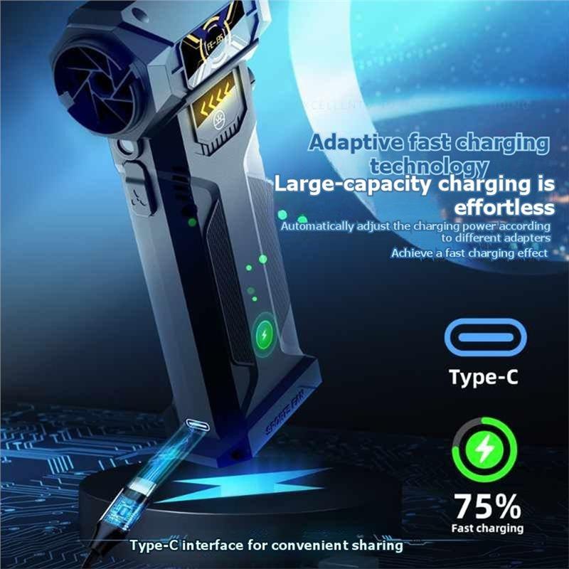 A84E-Electric Air Blower Compressed Air Duster 130000RPM Featuring 4-Speed Adjustment& LED Light, Rechargeable Fast-Charging