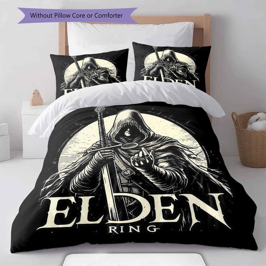 Elden Ring Veil Bedding Quilt Set Quilt Cover Pillowcase Home Decoration Birthday Gift (1 * duvet cover + 2 * pillowcase, without core)