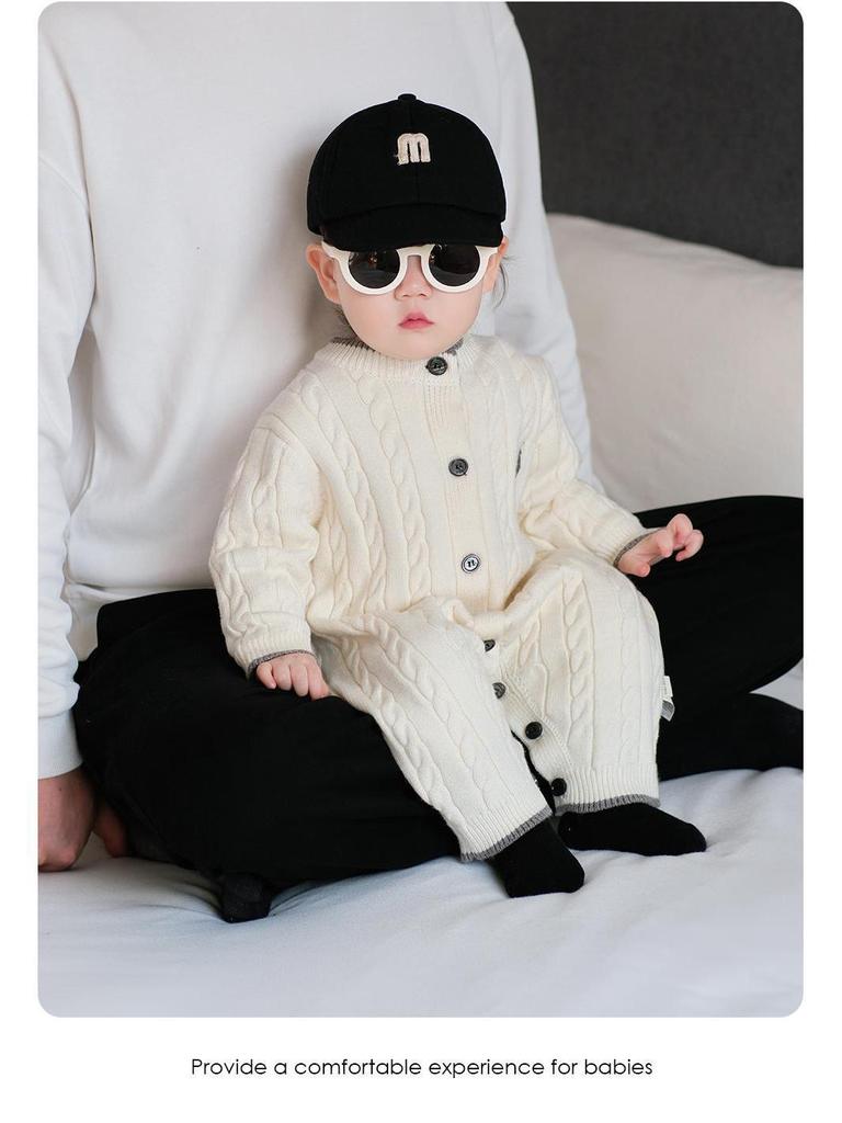 2025 Autumn/Winter Stylish Baby Jumpsuit Romper - Long Sleeve Outdoor Wear for Young Babies