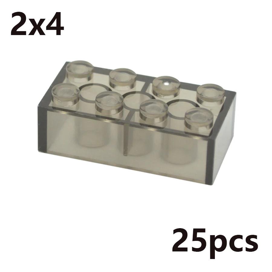 MOC Transparent Thick Building Blocks 1x1 1x2 2x2 2x4 Dots Clear Brick Figures Educational Creative Toy for Kid Compatible Brand