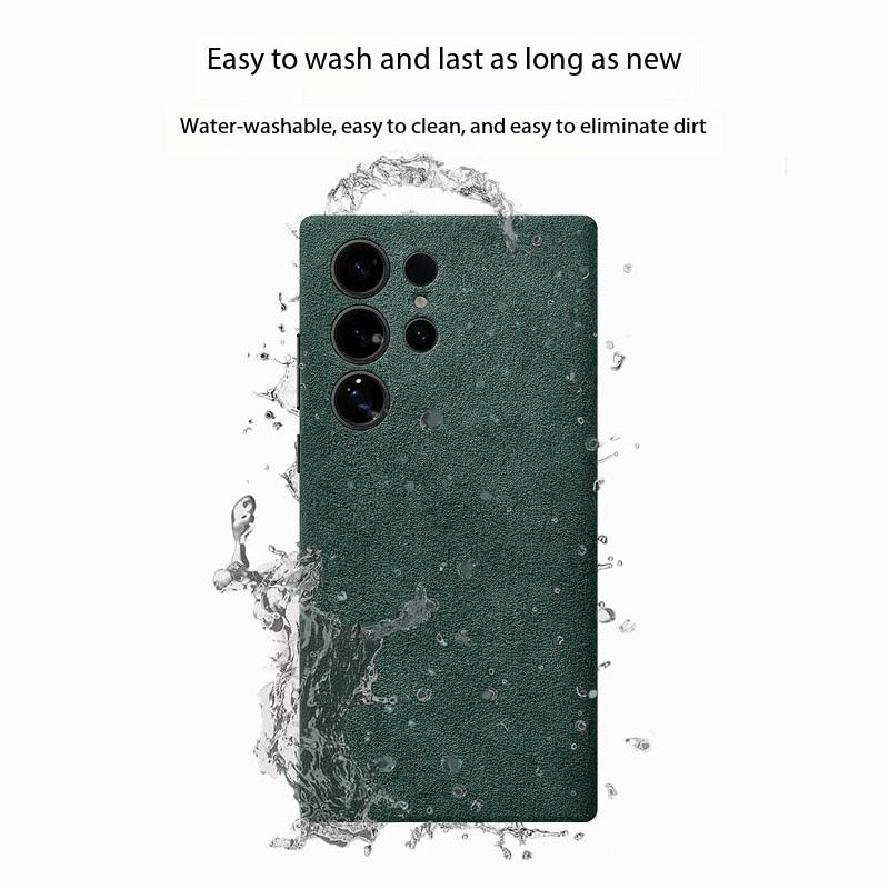 Italienische Alcantara Hülle für Samsung Galaxy S25 S24 Ultra Plus + Magnetische Luxus Lederhülle Magsafe Handy Rückseite für S25 S24