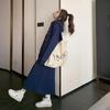 Korean Style Autumn Plus Size Slimming Hooded Sweatshirt and Skirt Two-Piece Set for Women
