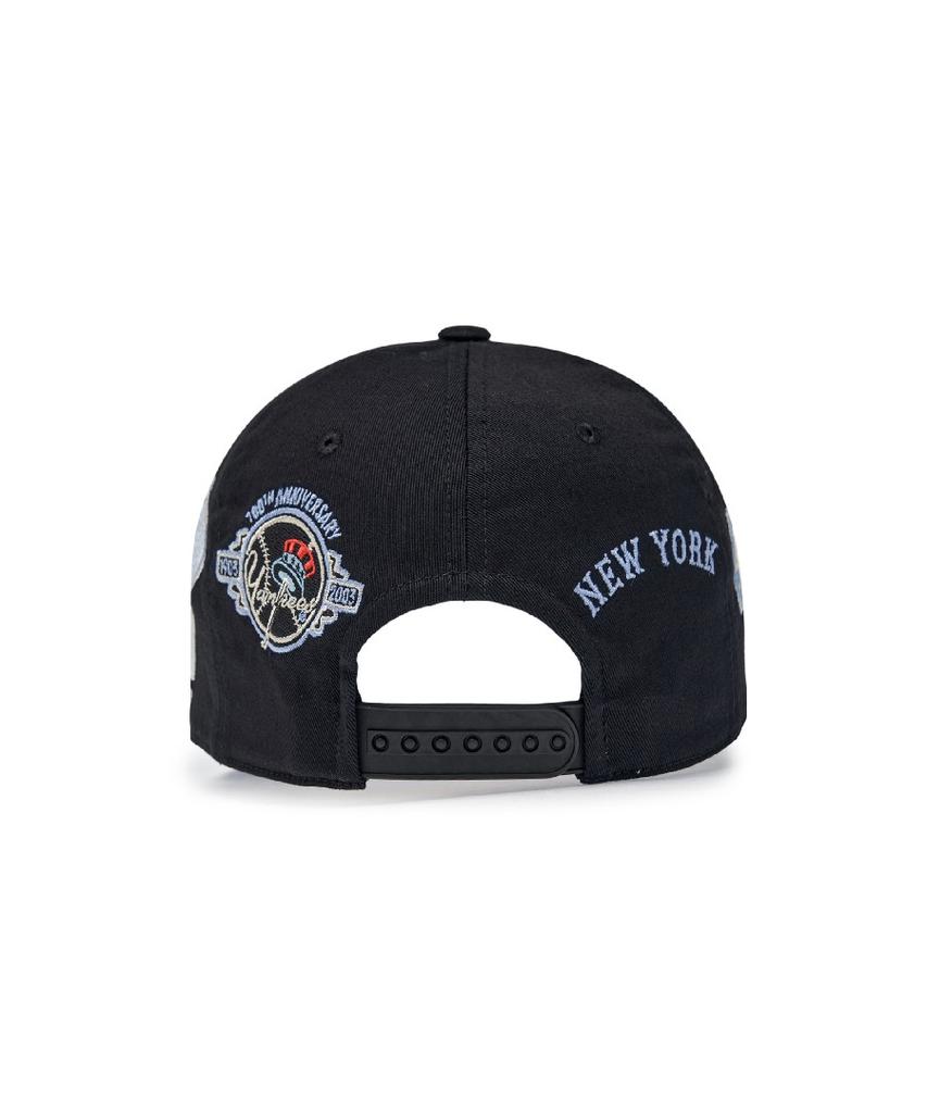 Emelbi Signature All-Over Patch Structure Ball Cap Ny (Black)