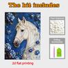DIY White Horse Pearl Art Painting for Home Wall Decor Pearl Gem Paintings Picture Arts Craft  for Adults/Beginners Gift Idea Home Decor Without Frame