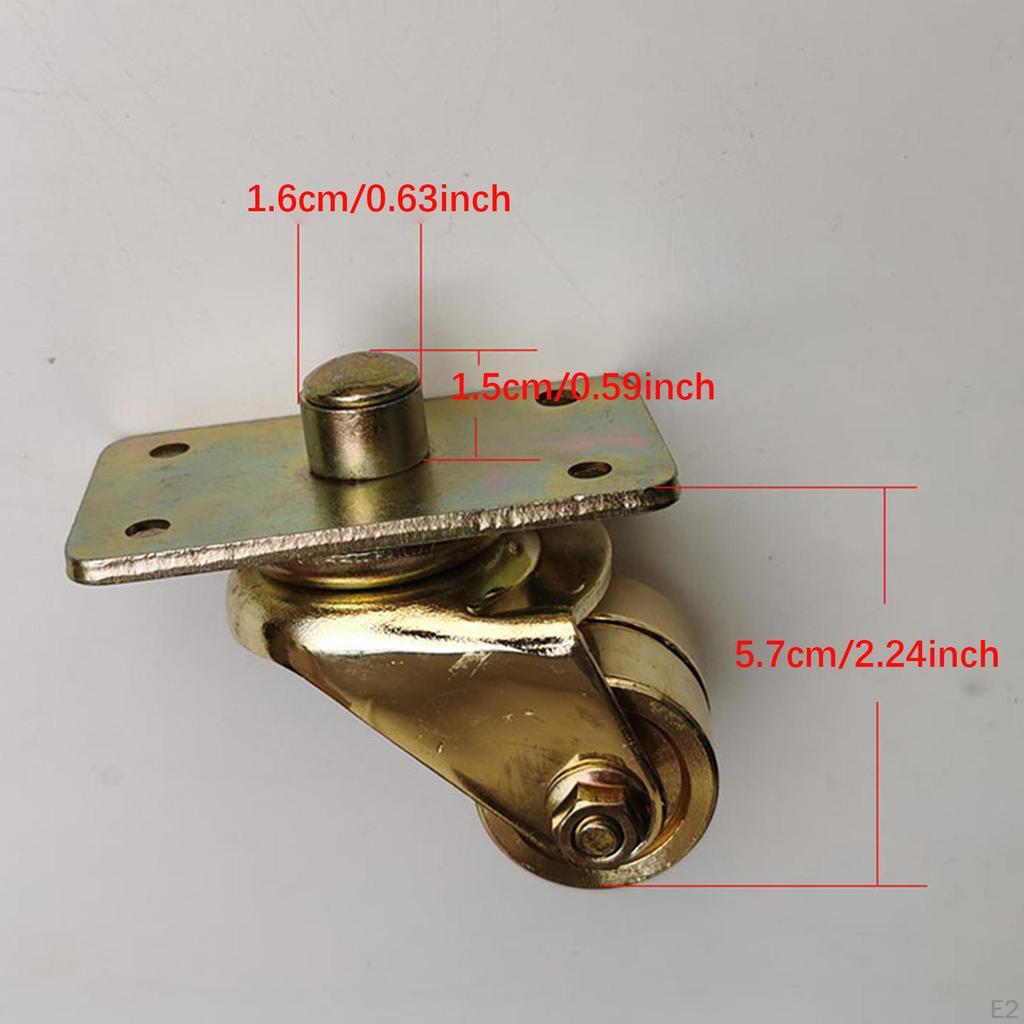 Piano Wheel Casters Multifunction Degree Rotation Metal Wear Resistant Easy Installation Replacement
