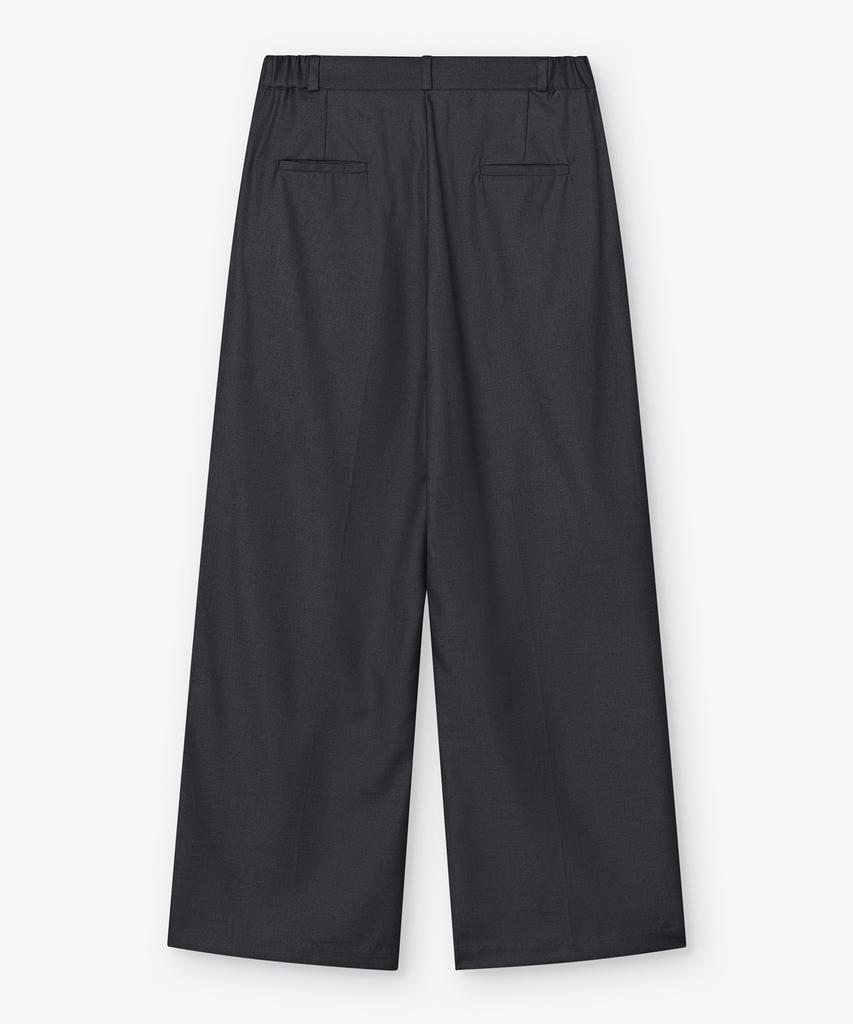 Weseuken [Unisex] Solid Two Tuck Trousers (Charcoal)