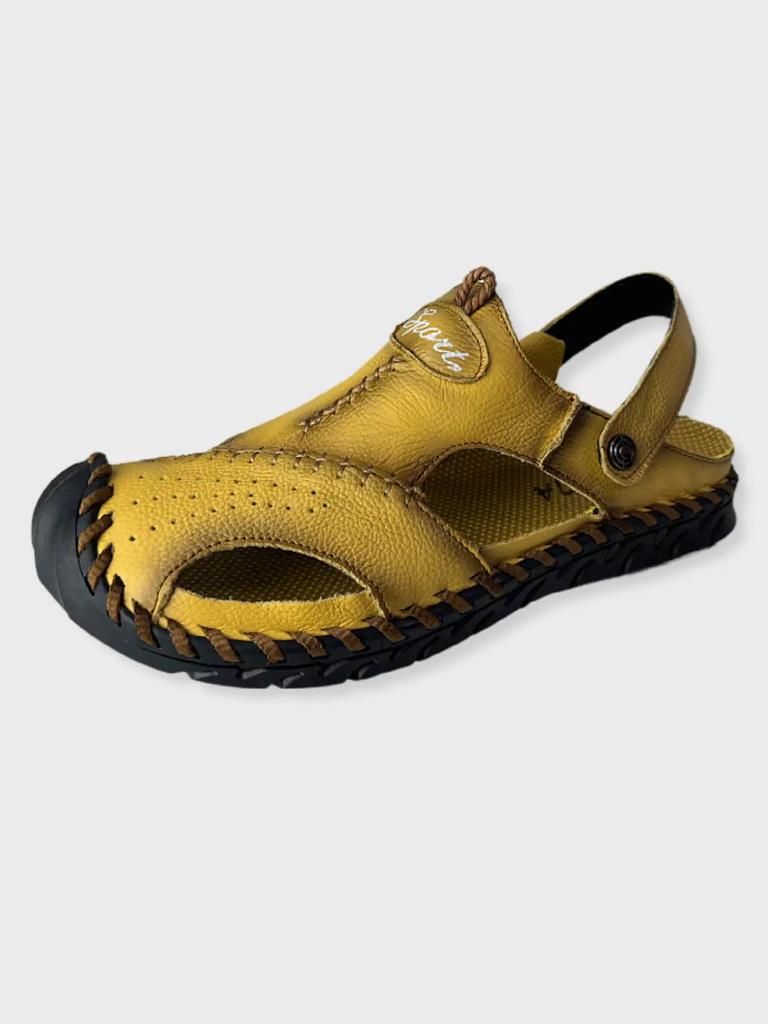 Sommer Neue Baotou Hausschuhe Männer Handgemachte Echtes Leder Casual Sandalen Rutschfeste Outdoor Strand Urlaub Dual Zweck Schuhe