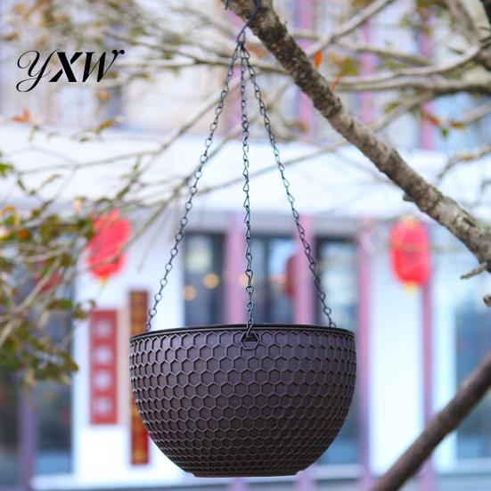 Flower Hanger Hanging Basket Imitation Honeycomb Self Water Absorption Plant Pot Waterproof Outdoor Resin for Garden