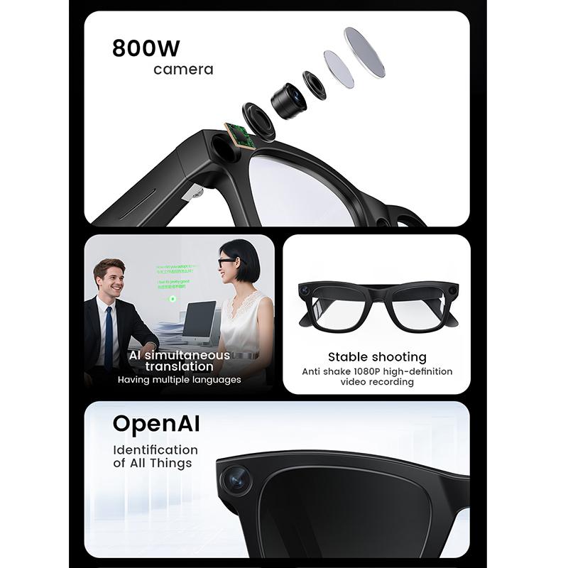 2026 Έξυπνα Γυαλιά HD Φωτογραφία Βίντεο OpenAI Καταγραφή Μετάφραση Αφή αφής Φωτοχρωμικοί Φακοί Κλήση Bluetooth Μουσική Πολυλειτουργικά Γυαλιά