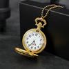 2pcs/set,1PC Vintage Poker Carved Case Design Quartz Pocket Watch & 1PC Fashion Eagle Pendant Necklace,ideal Choice for Gifts To Men Women