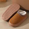 Cotton Slippers Women's Home Slippers Half Pack Thick Sole Anti Slip Lightweight Warm Super Thick Cotton Slippers Couple Home Cotton Shoes