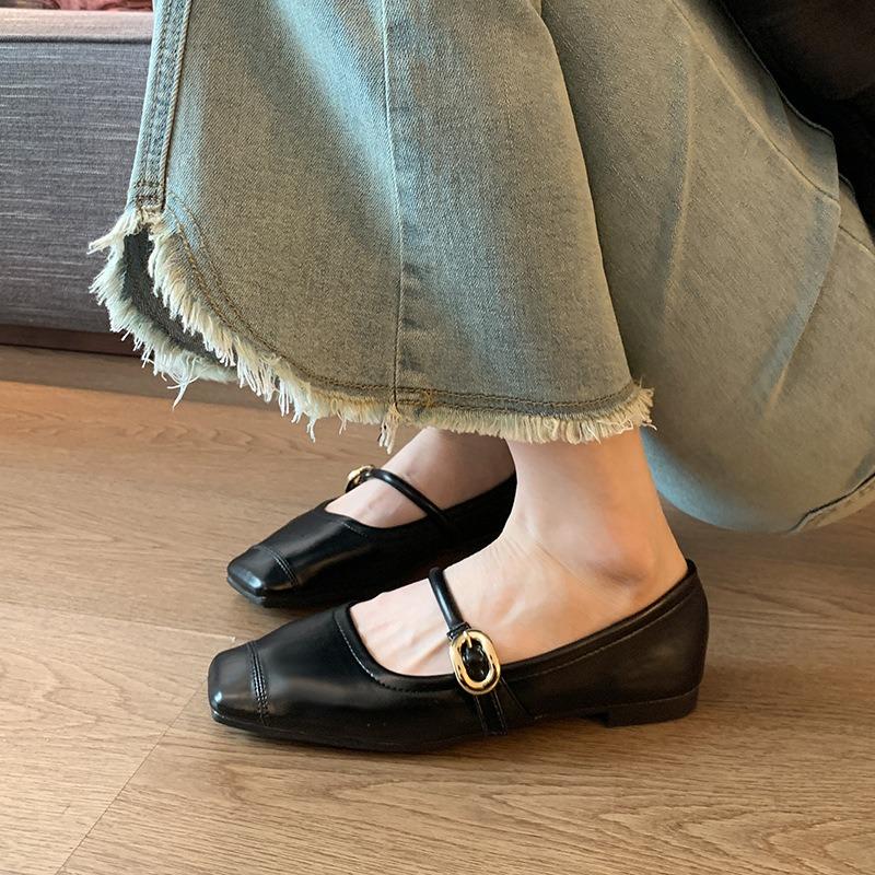 flat Mary Jane single shoes, gentle fattening and widening large size women's shoes
