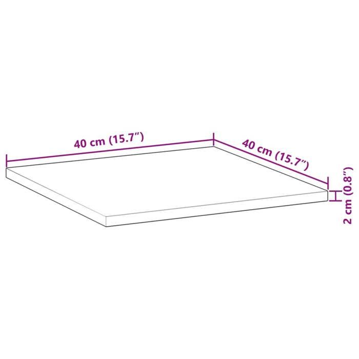 VidaXL Square Table Top 40x40x2 Cm Solid Acacia Wood, Replacement Table Top, Square Table Top, Top of 4008706