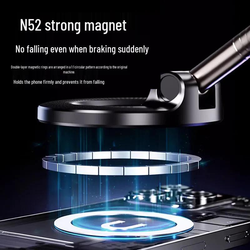 Rotating Magnetic Car Phone Holder with Suction Cup for Navigation