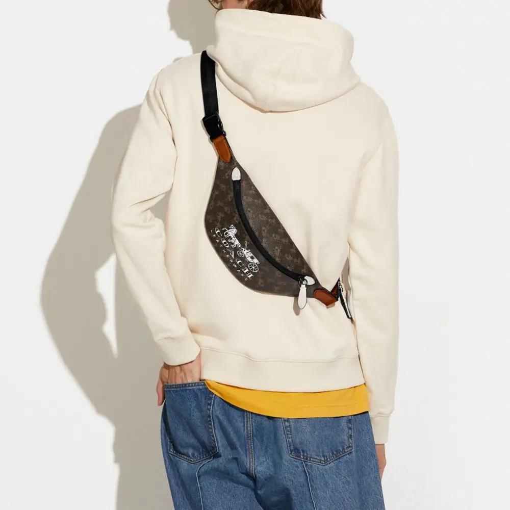 Coach Charter 32 Horse And Carriage Print Color Block Adjustable Strap Classic Monogram Coated Canvas And Leather Chest Bag Waist Bag Large C8421-TX0