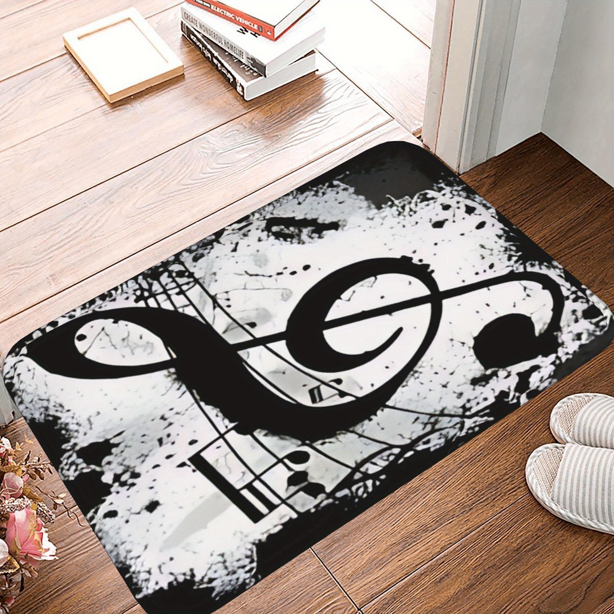 

1PC Note Pattern Kitchen Rug Non-Slip Door Mats Pop design Bathroom Rug Bath Mat Carpet for Home Sink Laundry Decor 40cm x 60cm