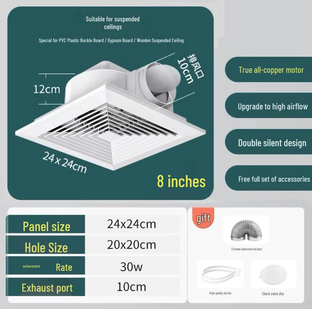 Deckenventilator für Küche & Bad, geräuscharm